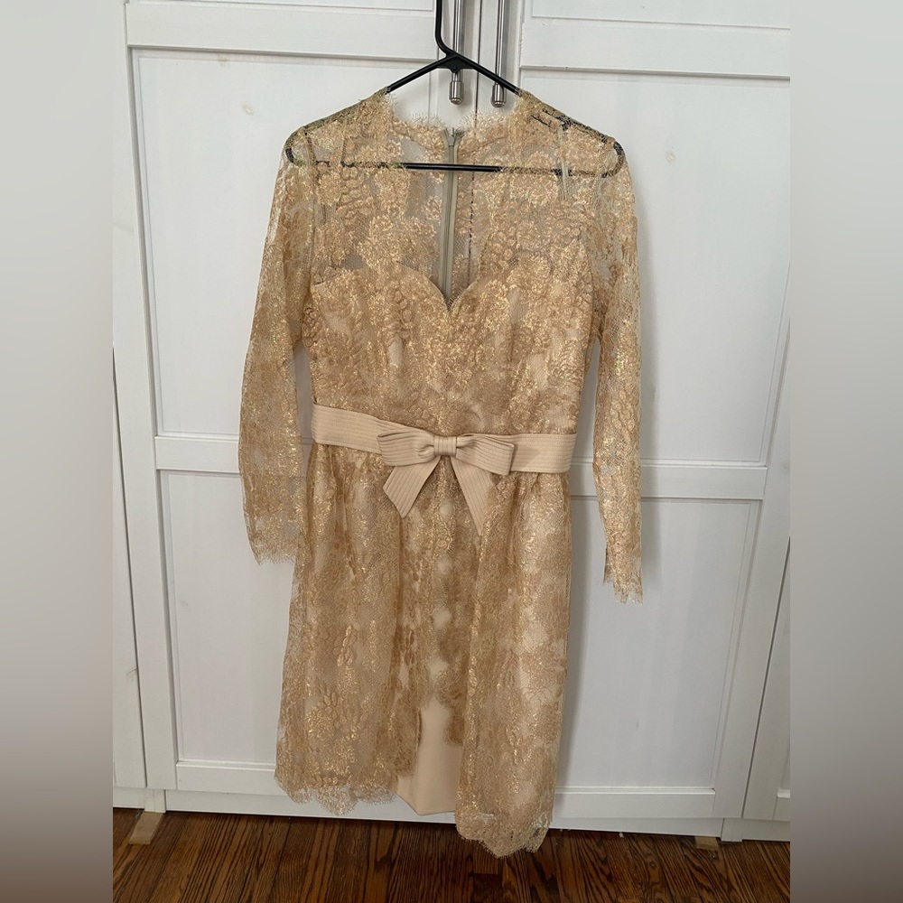 Vintage Gold Lace Dress